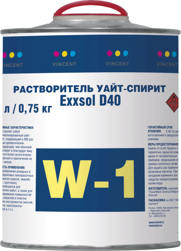 Vincent Exxsol D40 W1 / Винсент растворитель уайт спирит