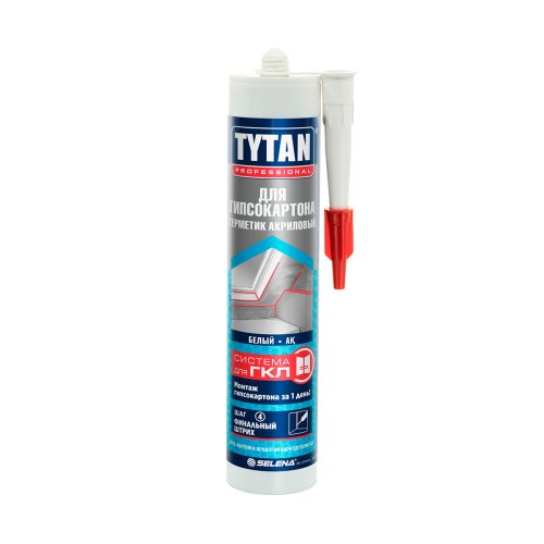 Герметик акриловый для гипсокартона Tytan Professional, 280 мл, белый
