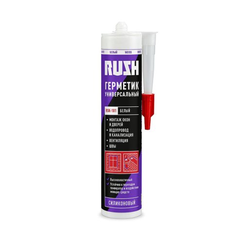 Герметик силиконовый универсальный Rush RSK-101, 240 мл, белый