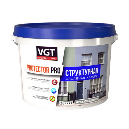 Краска структурная для наружных и внутренних работ VGT Protector Pro