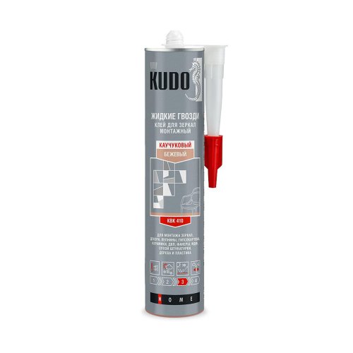 Клей монтажный для зеркал Kudo KBK 410, каучуковый, 300 мл, бежевый
