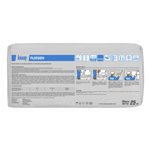 KNAUF FLIESEN PLUS / КНАУФ ФЛИЗЕН ПЛЮС клей цементный плиточный усиленный фото 3