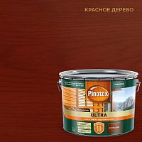 PINOTEX ULTRA лазурь защитная влагостойкая для защиты древесины до 10 лет красное дерево (9л) new