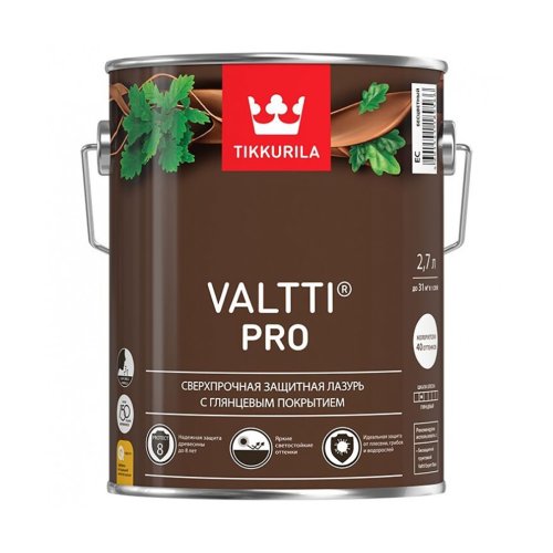 Tikkurila Valtti Pro / Тиккурила Валти Про лазурь сверхпрочная, глянцевая