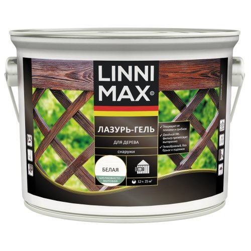 LINNIMAX / ЛИННИМАКС лазурь-гель для дерева алкидная лессирующая шелковисто-матовая