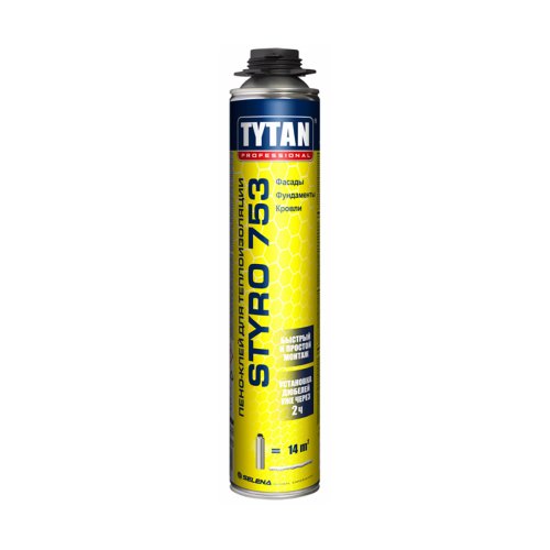 Пено-клей для теплоизоляции Tytan Professional Styro 753, 750 мл