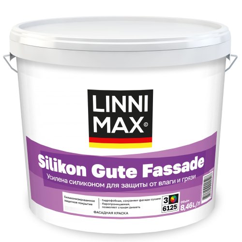 LINNIMAX SILIKON GUTE FASSADE / ЛИННИМАКС СИЛИКОН ГУТЕ ФАССАДЕ краска акриловая водно-дисперсионная