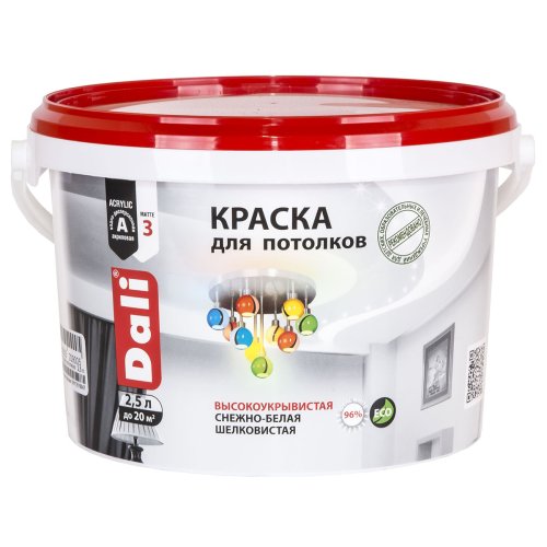 Dali / Дали краска для потолков акриловая глубокоматовая фото 2