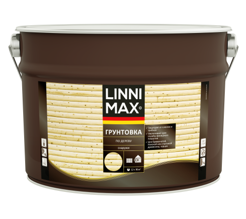LINNIMAX / ЛИННИМАКС грунтовка-антисептик для древесины органоразбавляемая для наружных работ фото 2