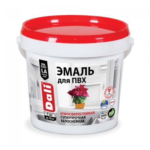Эмаль для ПВХ Dali, акриловая, полуглянцевая, база A, белая