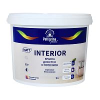 Краска для стен и потолков, Pelligrina Pearl Interior, акриловая, база А, белоснежная, 9 л