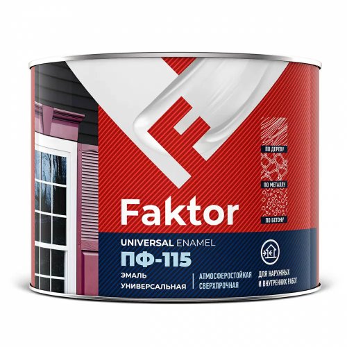 Faktor ПФ-115 эмаль алкидная атмосферостойкая, черная (1,9кг)