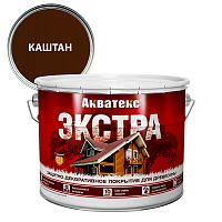 Акватекс-Экстра защитно-декоративное покрытие для древесины алкидное полуглянц, каштан (9л) new