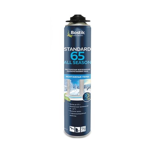 Пена монтажная профессиональная Bostik Standard 65+, всесезонная, 850 мл