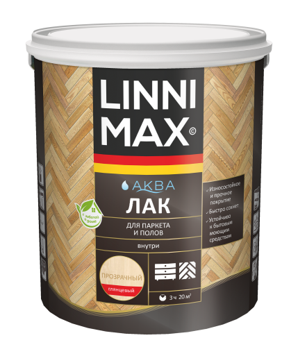 LINNIMAX / ЛИННИМАКС АКВА лак акриловый для паркета и полов глянцевый фото 2