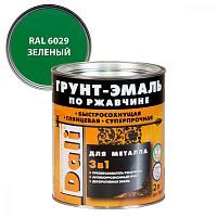 Dali Грунт-эмаль по ржавчине 3 в 1 гладкая алкидная, RAL 6029 зеленый (2л)