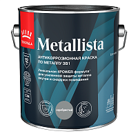 TIKKURILA METALLISTA краска по ржавчине 3 в 1, глянцевая, серебристый (2,3л)