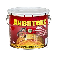 Акватекс-Экстра защитно-декоративное покрытие для древесины алкидное полуглянц, красное дерево (3л)
