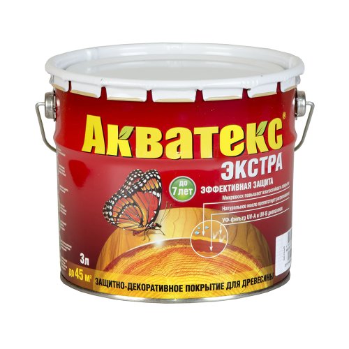 Акватекс-Экстра защитно-декоративное покрытие для древесины алкидное полуглянц, красное дерево (3л)