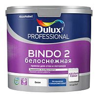 Водно-дисперсионная краска для потолка Dulux Prof Bindo 2 | Дюлакс Биндо 2 белоснежная матовая
