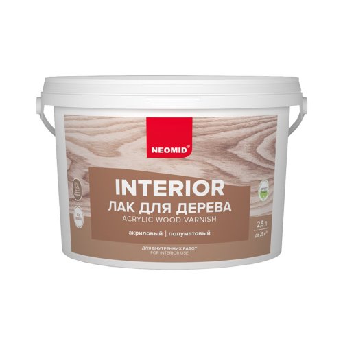 Лак для дерева Neomid, акриловый, полуматовый, 1 л