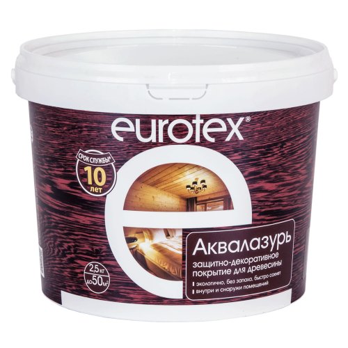 Eurotex / Евротекс Аквалазурь лак защитно-декор. для дерева акриловый лессирующий фото 6