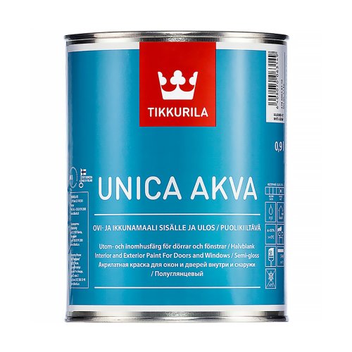 Tikkurila Unica Akva Maali / Тиккурила Уника Аква Маали акрилатная полуглянцевая краска