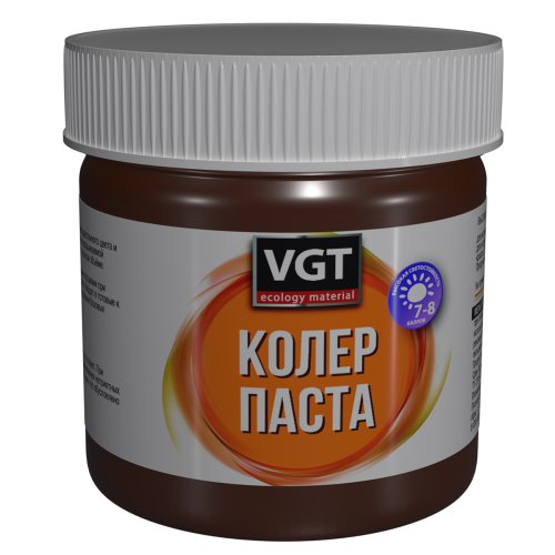 VGT ПАСТА КОЛЕРОВОЧНАЯ ВЫСОКОКОНЦЕНТРИРОВАННАЯ для водоразбавляемых ЛКМ, темно-коричневая (0,15кг)