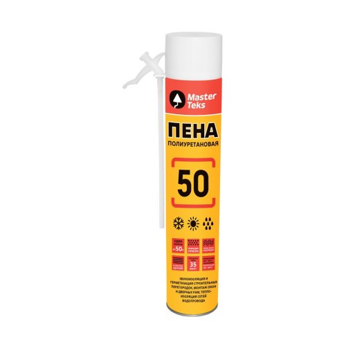 Пена монтажная бытовая MasterTeks 50 9413345, всесезонная, полиуретановая, 670 мл