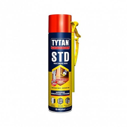 Пена монтажная бытовая Tytan Professional STD эрго, всесезоная, 500 мл