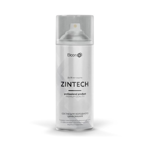 Состав для холодного цинкования аэрозольный Elcon Zintech, 520 мл, серый