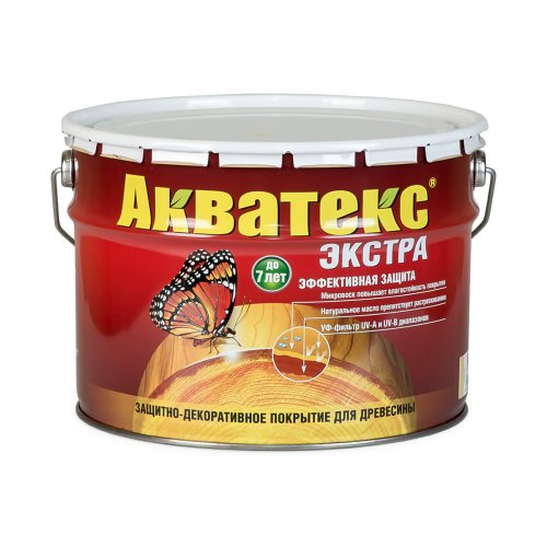 Акватекс-Экстра защитно-декоративное покрытие для древесины алкидное полуглянц, утренний туман (9л)