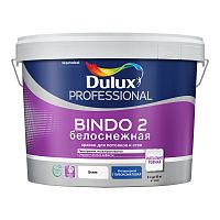 Водно-дисперсионная краска для потолка Dulux Prof Bindo 2 | Дюлакс Биндо 2 белоснежная матовая
