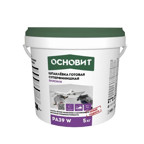 Шпаклевка суперфинишная готовая Основит Элисилк РА39 W