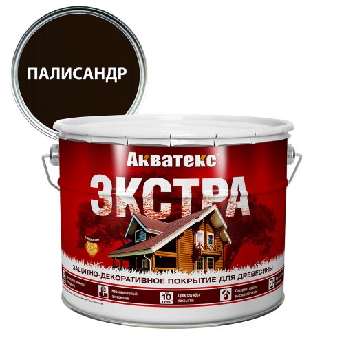 Акватекс-Экстра защитно-декоративное покрытие для древесины алкидное полуглянц, палисандр (9л) new