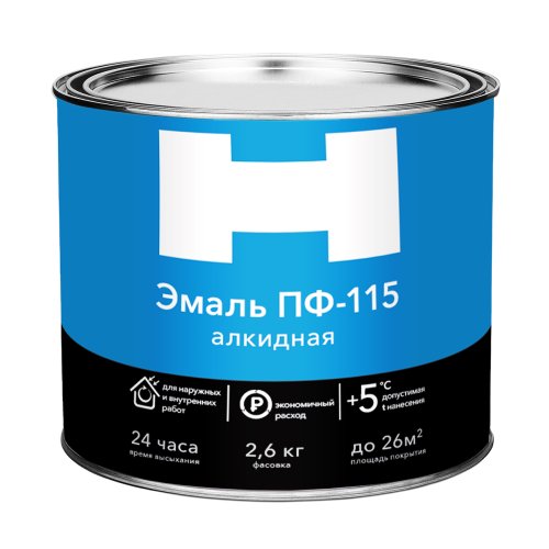 Эмаль ПФ-115 для металла и дерева H, алкидная