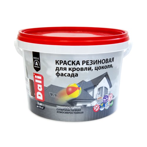 Dali краска резиновая трещиностойкая акриловая, зеленый (3кг)